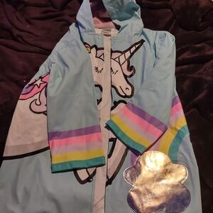 Unicorn Kids Raincoat - Blue and Pink